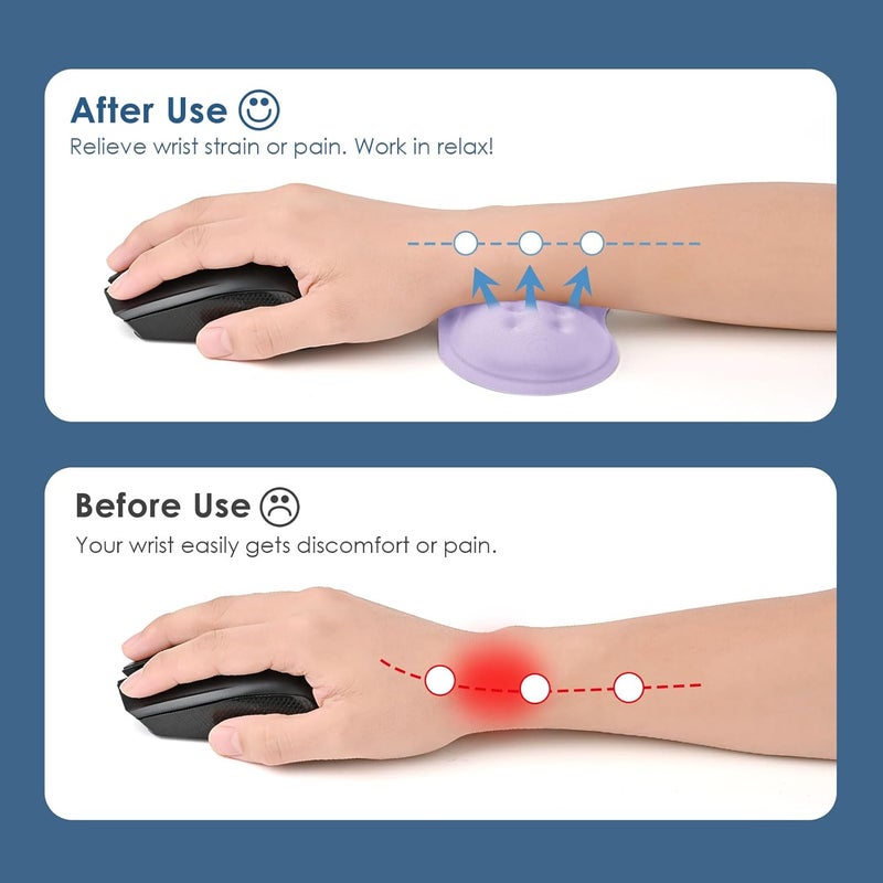 Vankey Mouse Wrist Rest, Soft Mouse Wrist Support Pad with Memory Foam, Non-Slip Base (Periwinkle Color) - Image 3